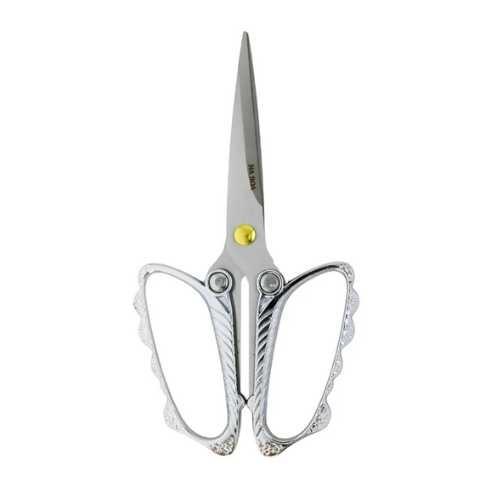 TESOURA METAL NA BOA PONTA  ARREDONDADA BUTTERFLY PRATA L8039