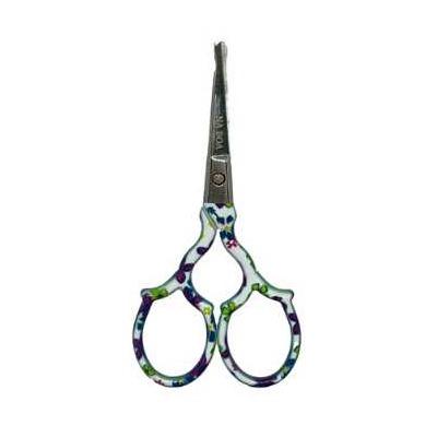 TESOURA METAL PONTA ARREDONDADA NA BOA FLORAL ROXO L8304