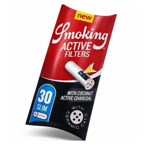 FILTRO PARA CIGARRO  SMOKING CARBON ACTIVE 6MM C/30