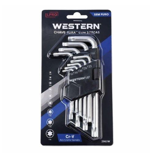 JOGO DE CHAVE WESTERN TORX CURVA S/FURO 
