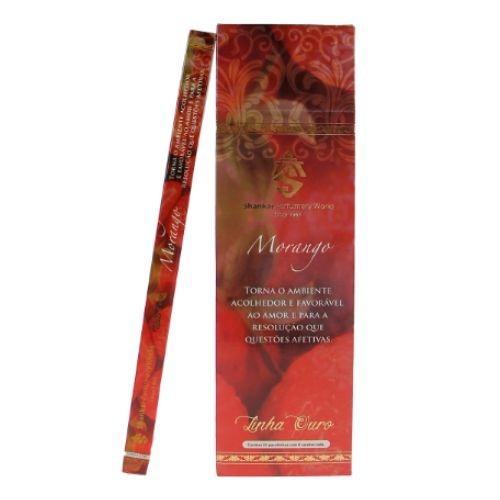 INCENSO SHANKAR MORANGO LINHA OURO C/ 8