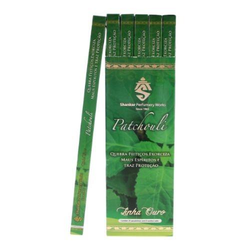 INCENSO SHANKAR PATCHOULI LINHA OURO C/ 8