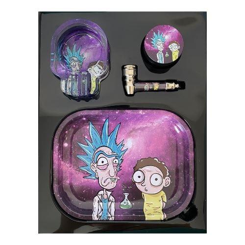 KIT RICK AND MORTY BANDEJA, DICHAVADOR, PIPE E CINZEIRO ROXO REF. SS060