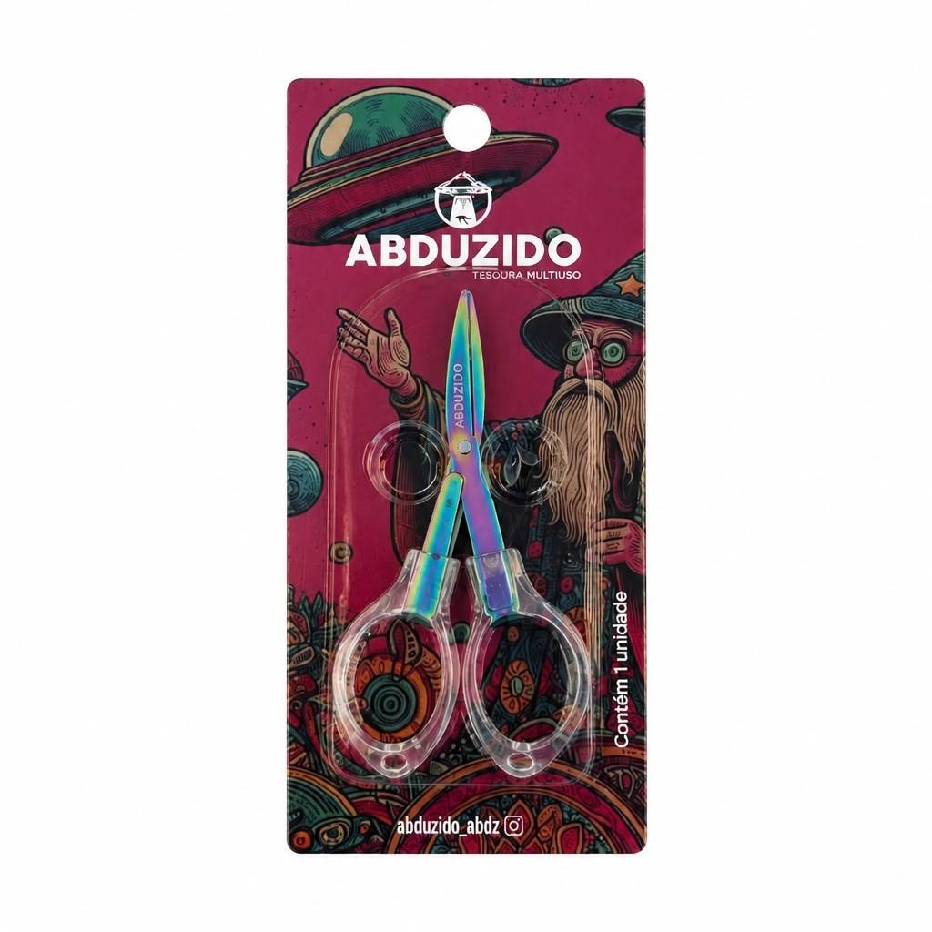 TESOURA ABDZ DOBRAVEL PLASTICO RAINBOW/TRANSPARENTE 