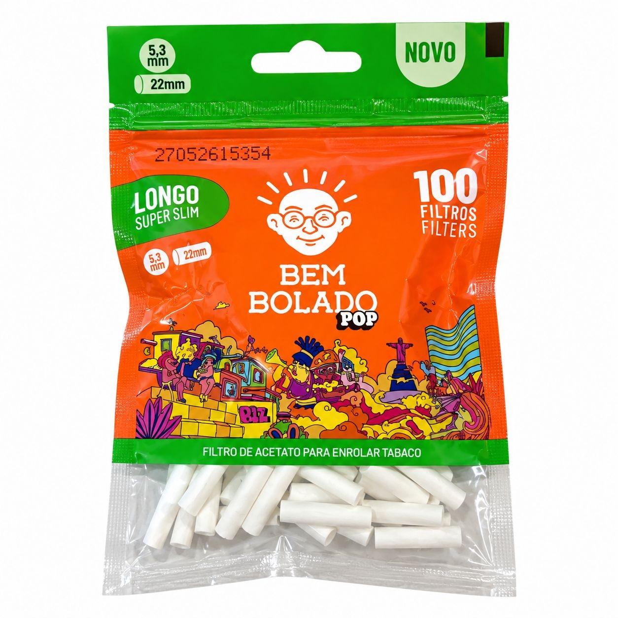 FILTRO PARA CIGARRO BEM BOLADO LONGO SUPER SLIM 5.3MM C/100