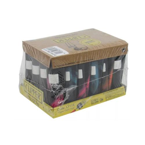 ISQUEIRO CLIPPER MAXXI BLACK NEBULA CX C/ 24 REF. CP11R D24