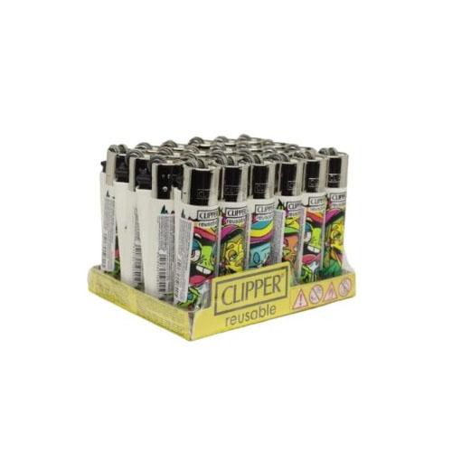 ISQUEIRO CLIPPER MAXXI ANIMAL LEAVES CX C/ 24 REF. CP11R D24
